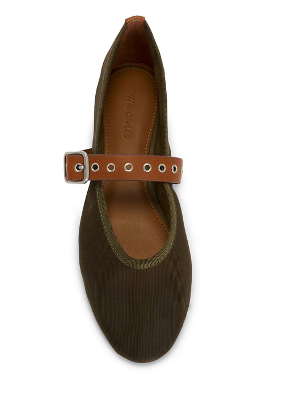 Madewell Remy Mesh Mary Janes Safari Khaki green ballet flats shoes Revolve 6.5